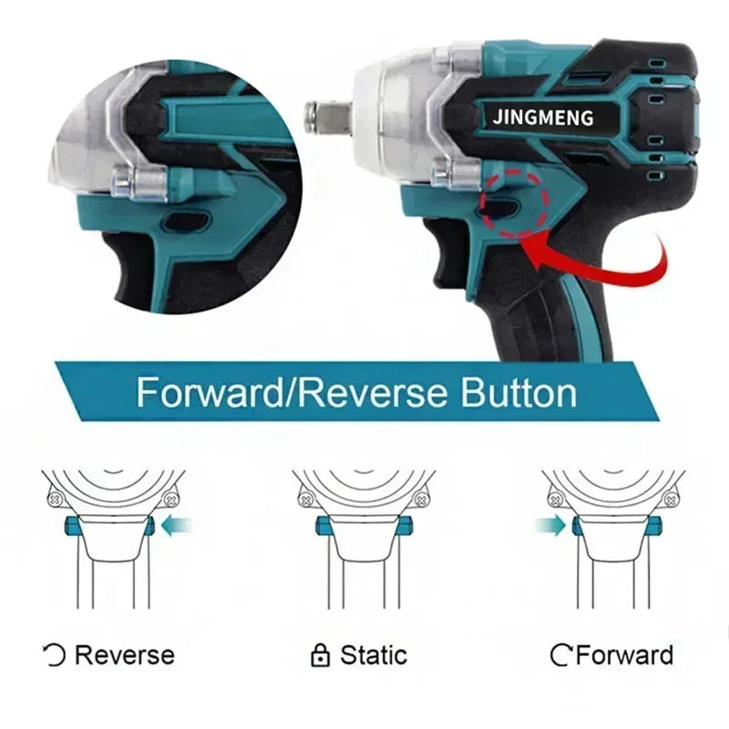 Chave de Impacto Elétrica Sem Fio 21V - Ferramenta Manual com Soquete e Broca